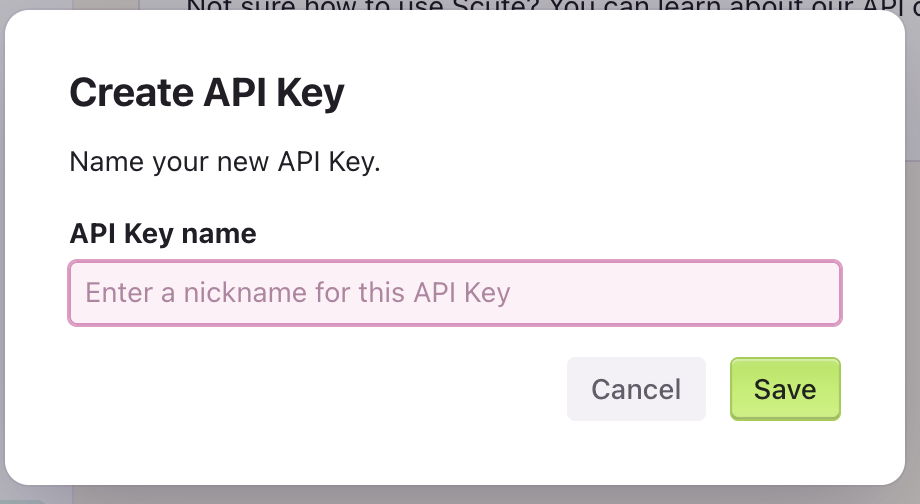 Create an api keys
