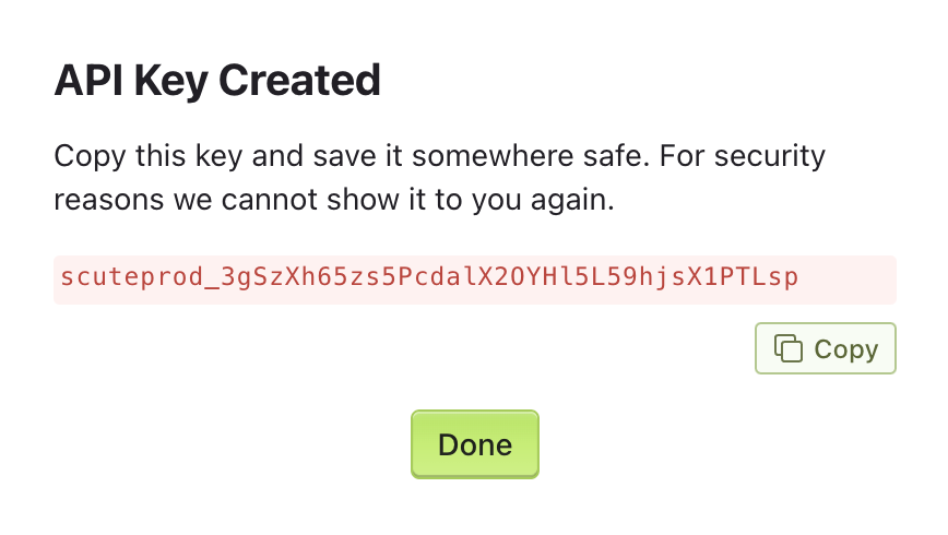 Save an api key